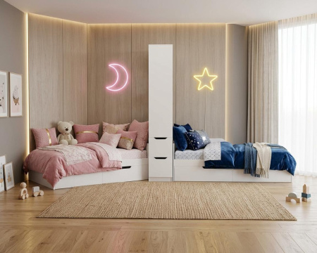 Кровать угловая 190х90 (цвет белый). Правая/левая от Династия Kids