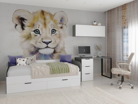 Стеллаж торцевой коллекции Брайт Золотистый от Династия Kids