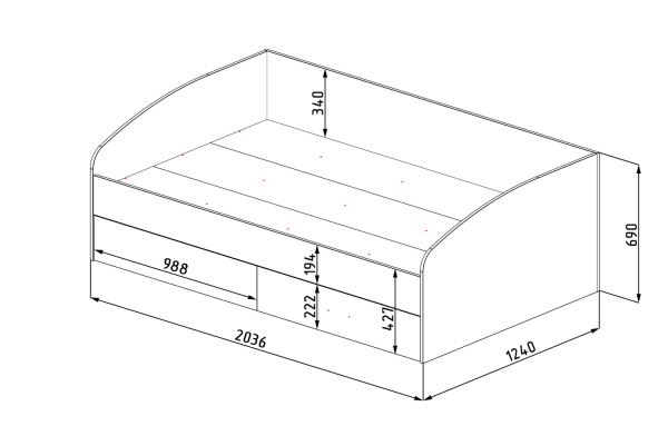 Комплект мебели: кровать-чердак Лайт Лофт + кровать Твой Стиль 120х200 от Династия Kids