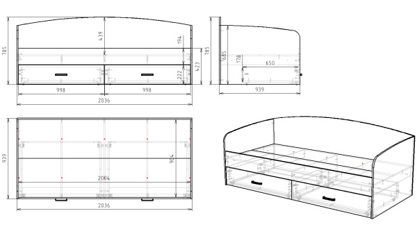 Кровать коллекции Твой Стиль New 200х90  от Династия Kids