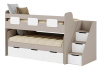 Кровать 2-х ярусная Городок (цвет белый) 190х90 + 180х80 от Династия Kids