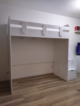 Кровать-чердак 180х80 Уют-2 (цвет белый) от Династия Kids