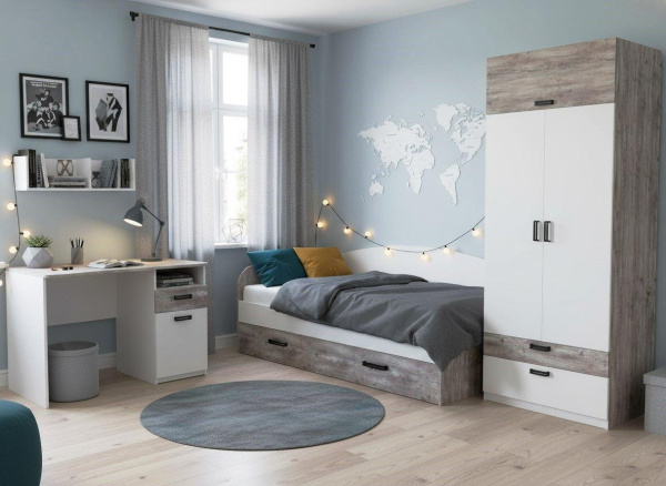 Комплект коллекции Гранд: кровать + стол + шкаф