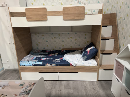 Кровать-чердак Мозаика + кровать Мозаика 190х90 от Династия Kids