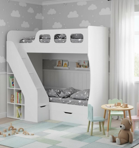 Кровать двухъярусная 190х80 Умка-4 (цвет белый)  от Династия Kids