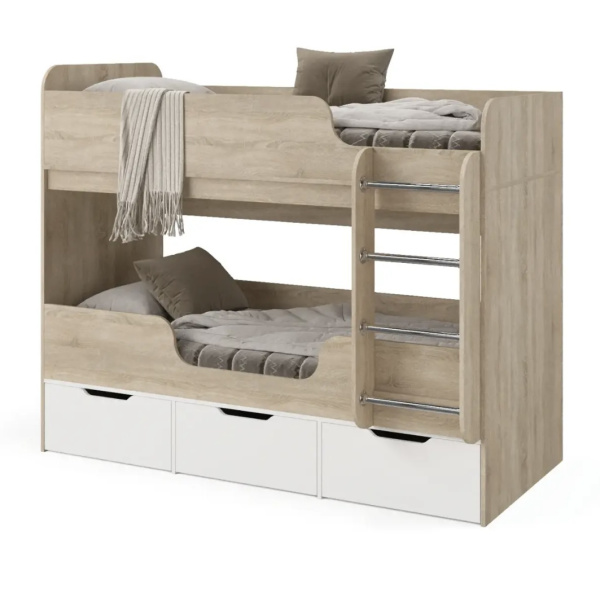 Двухъярусная кровать Малыши Двойняшки 180х80 (цвета разные) от Династия Kids