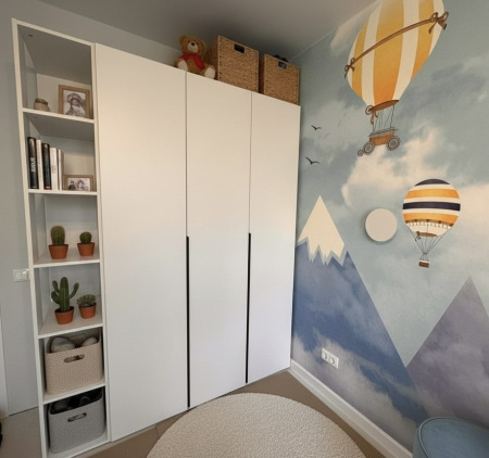 Шкаф 2-х дверный Брайт Золотистый (внутри штанга + ящик) от Династия Kids