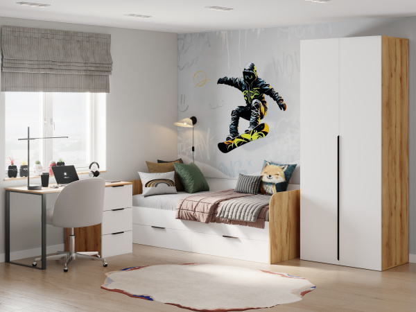 Стеллаж торцевой коллекции Брайт Золотистый от Династия Kids