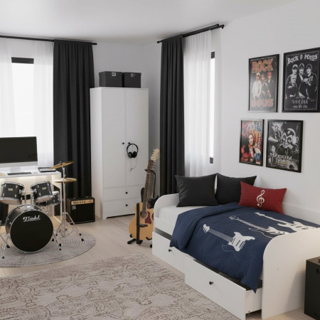 Шкаф-2 коллекции Норд  от Династия Kids