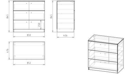 Комод коллекции Гранд (с доводчиками) от Династия Kids
