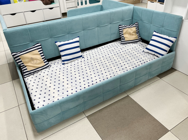 Угловая кровать Бонни Грей 90х200 (универсальный угол) от Династия Kids