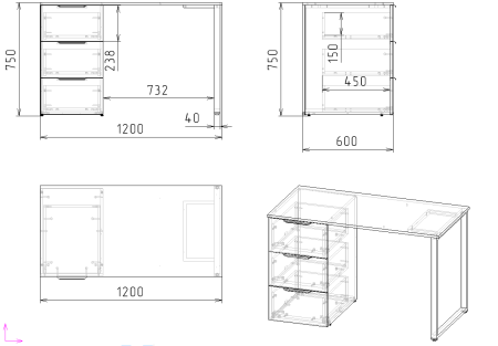 Комплект для 2 детей Брайт Золотистый: стол 2 шт. + стеллаж + полки 2 шт. от Династия Kids