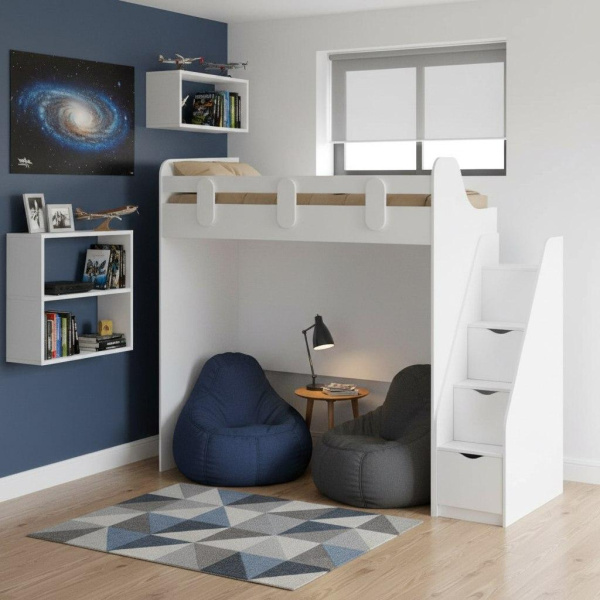 Кровать-чердак 180х80 Уют-2 (цвет белый) от Династия Kids