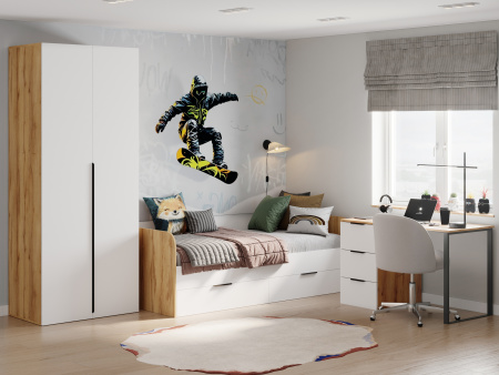 Шкаф гардеробный 2-х дверный коллекции Брайт  от Династия Kids