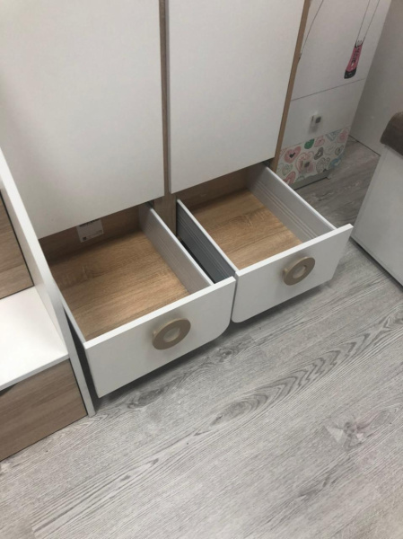 Шкаф для одежды коллекции Юниор (дуб сонома + белый) от Династия Kids