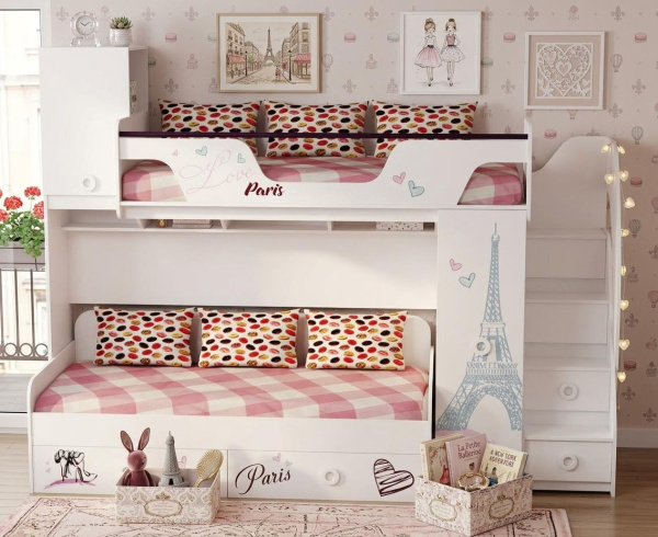 Кровать-чердак коллекции Модница + кровать 190х90 Модница